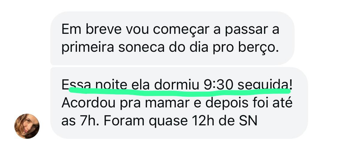 Depoimento de mãe: bebê dormiu nove horas e meia seguidas